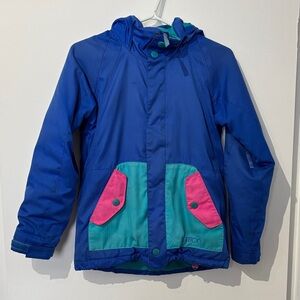 Burton Y2K Kids Jacket in Blue with Pink and Teal Accents